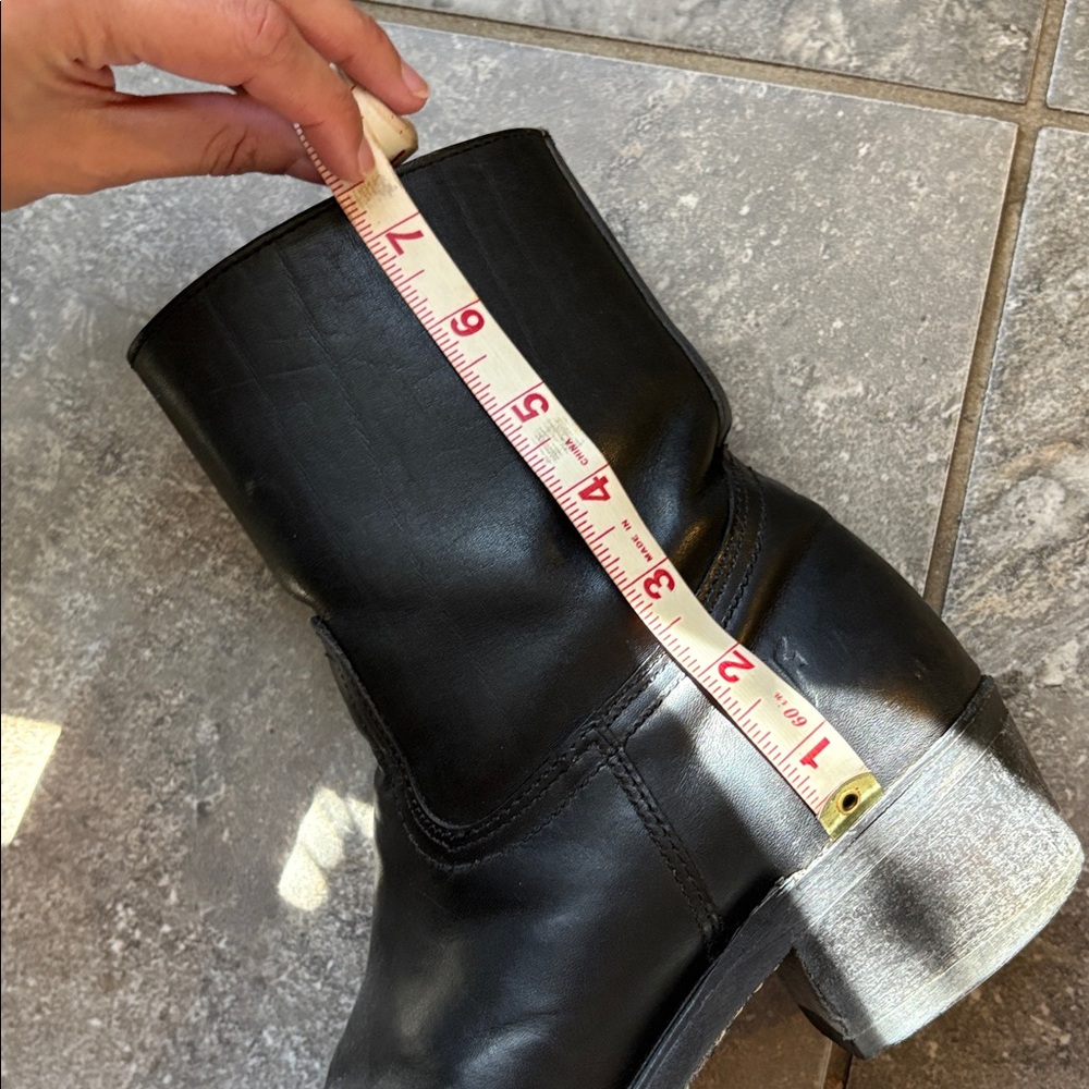 Vintage Frye Campus Black Label Black Leather Mid-Calf Boots 8 1/2 - Picture 12 of 14